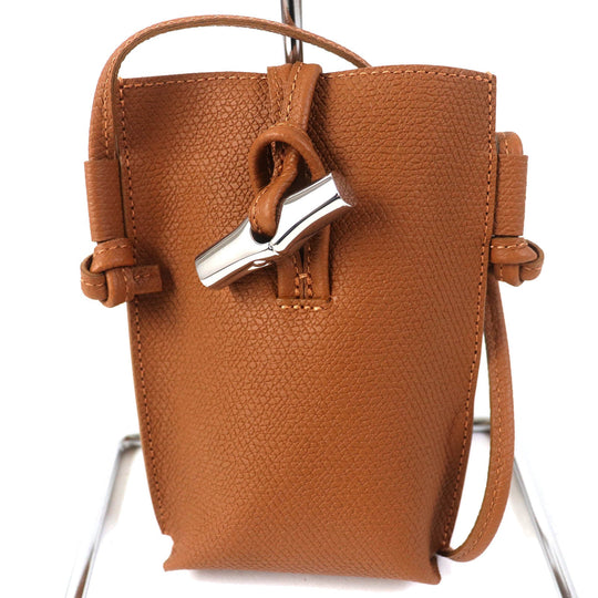 Longchamp Shoulder Bag 34180 HPN Main: Leather Brown Roseau Women Used Authentic