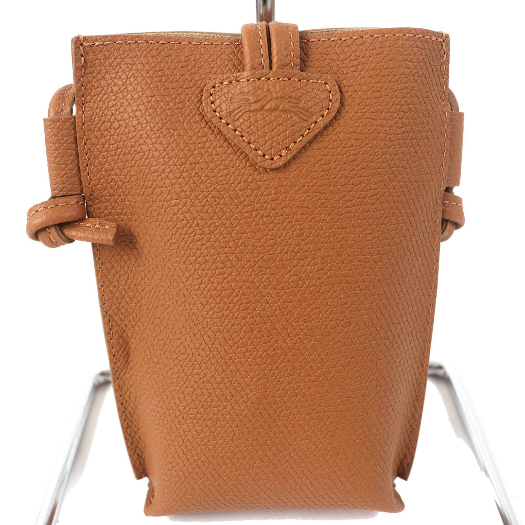 Longchamp Shoulder Bag 34180 HPN Main: Leather Brown Roseau Women Used Authentic
