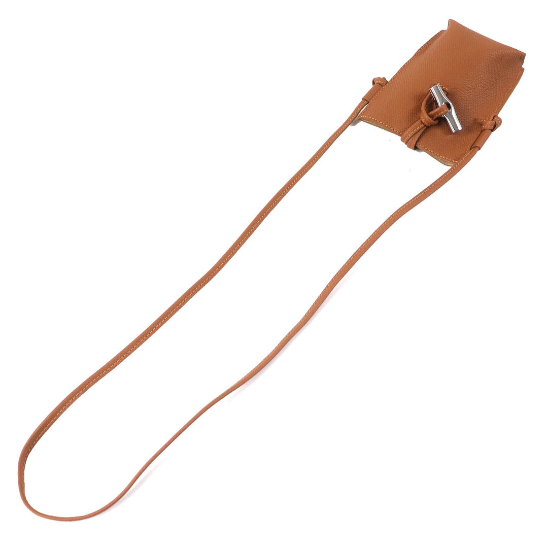 Longchamp Shoulder Bag 34180 HPN Main: Leather Brown Roseau Women Used Authentic