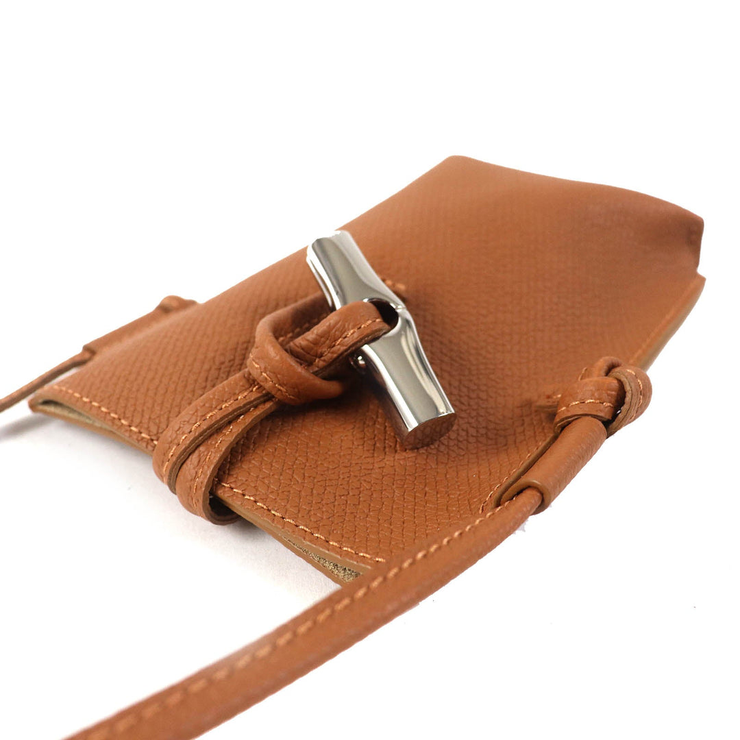 Longchamp Shoulder Bag 34180 HPN Main: Leather Brown Roseau Women Used Authentic