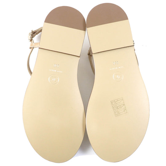 CHANEL Sandals 17P G32551 Main: Calf leather beige Women 35 Used Authentic