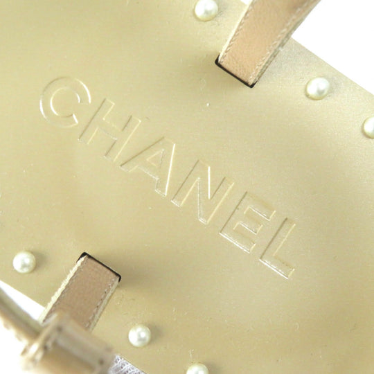 CHANEL Sandals 17P G32551 Main: Calf leather beige Women 35 Used Authentic