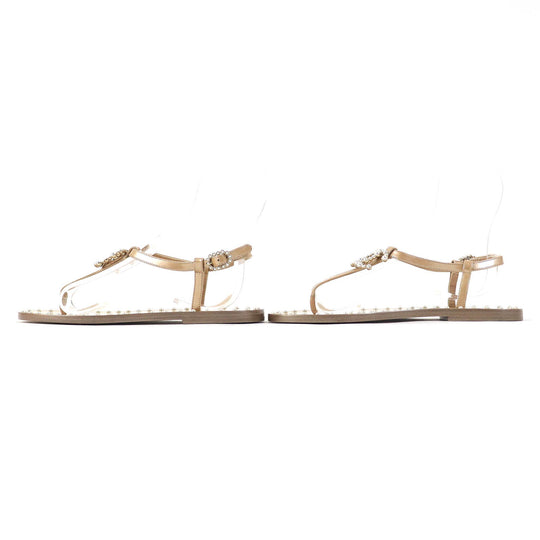 CHANEL Sandals 17P G32551 Main: Calf leather beige Women 35 Used Authentic