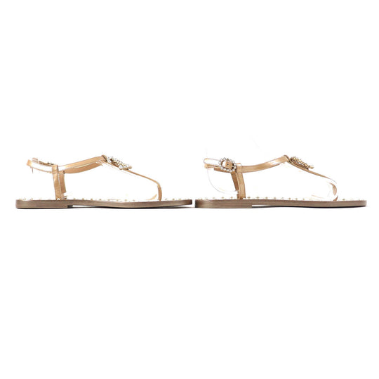 CHANEL Sandals 17P G32551 Main: Calf leather beige Women 35 Used Authentic