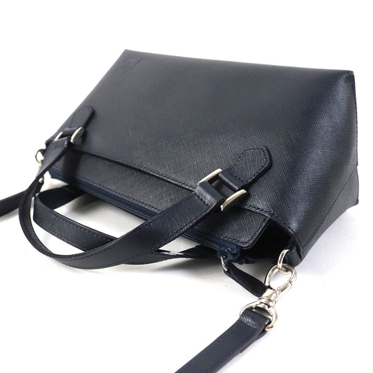 Kitamura Shoulder Bag Main: Leather Navy Women Used Authentic
