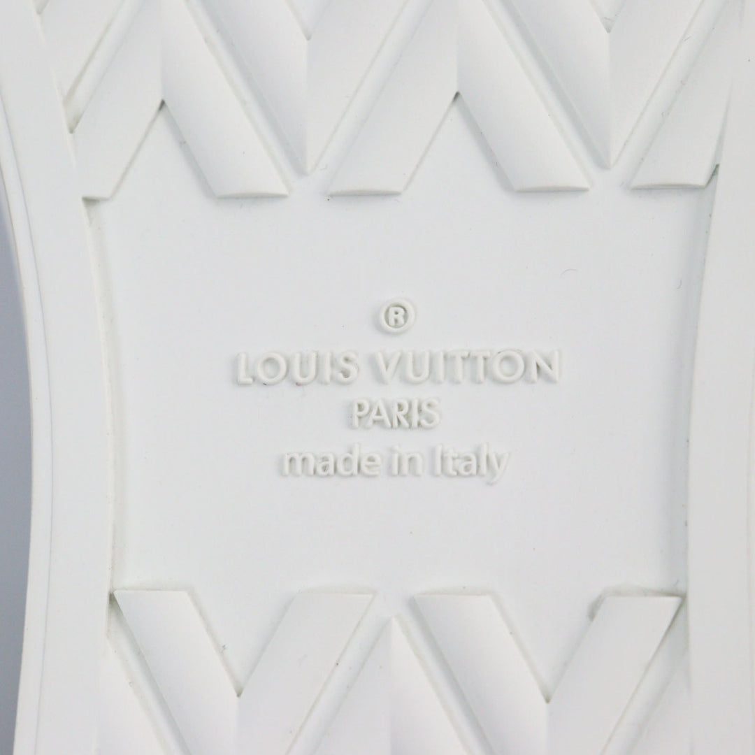 LOUIS VUITTON High cut sneakers Main: Leather blue Tattoo line mens 7 Used Authentic