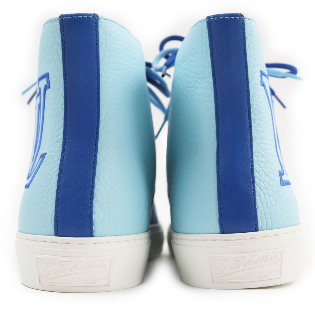 LOUIS VUITTON High cut sneakers Main: Leather blue Tattoo line mens 7 Used Authentic