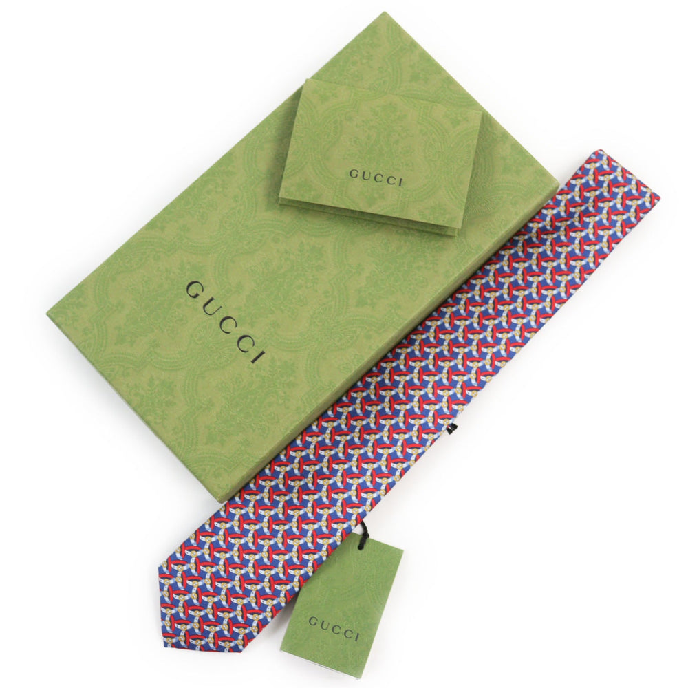 GUCCI tie 750484 Main: 100% silk, Lining: 60% cupra, Lining: 40% silk multicolor TIE GG BELTS 7.0 mens Used Authentic