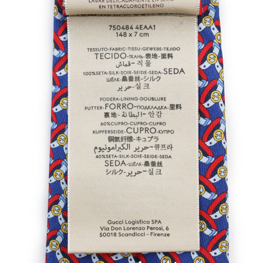 GUCCI tie 750484 Main: 100% silk, Lining: 60% cupra, Lining: 40% silk multicolor TIE GG BELTS 7.0 mens Used Authentic