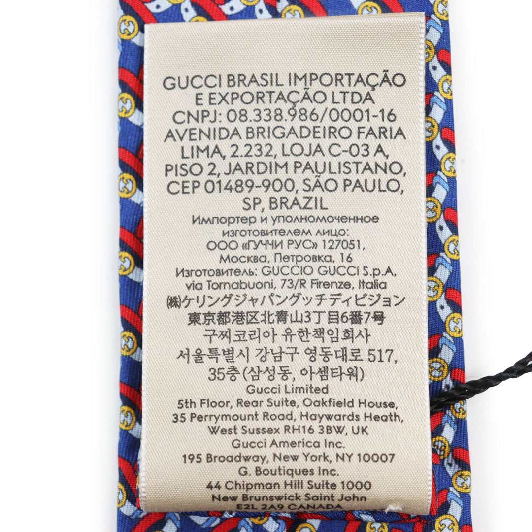 GUCCI tie 750484 Main: 100% silk, Lining: 60% cupra, Lining: 40% silk multicolor TIE GG BELTS 7.0 mens Used Authentic