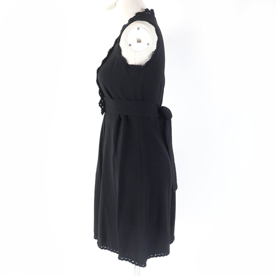 PRADA one piece Main: 57% acetate, Main: 43% rayon, Part: 100% cotton black Women 36 Used Authentic
