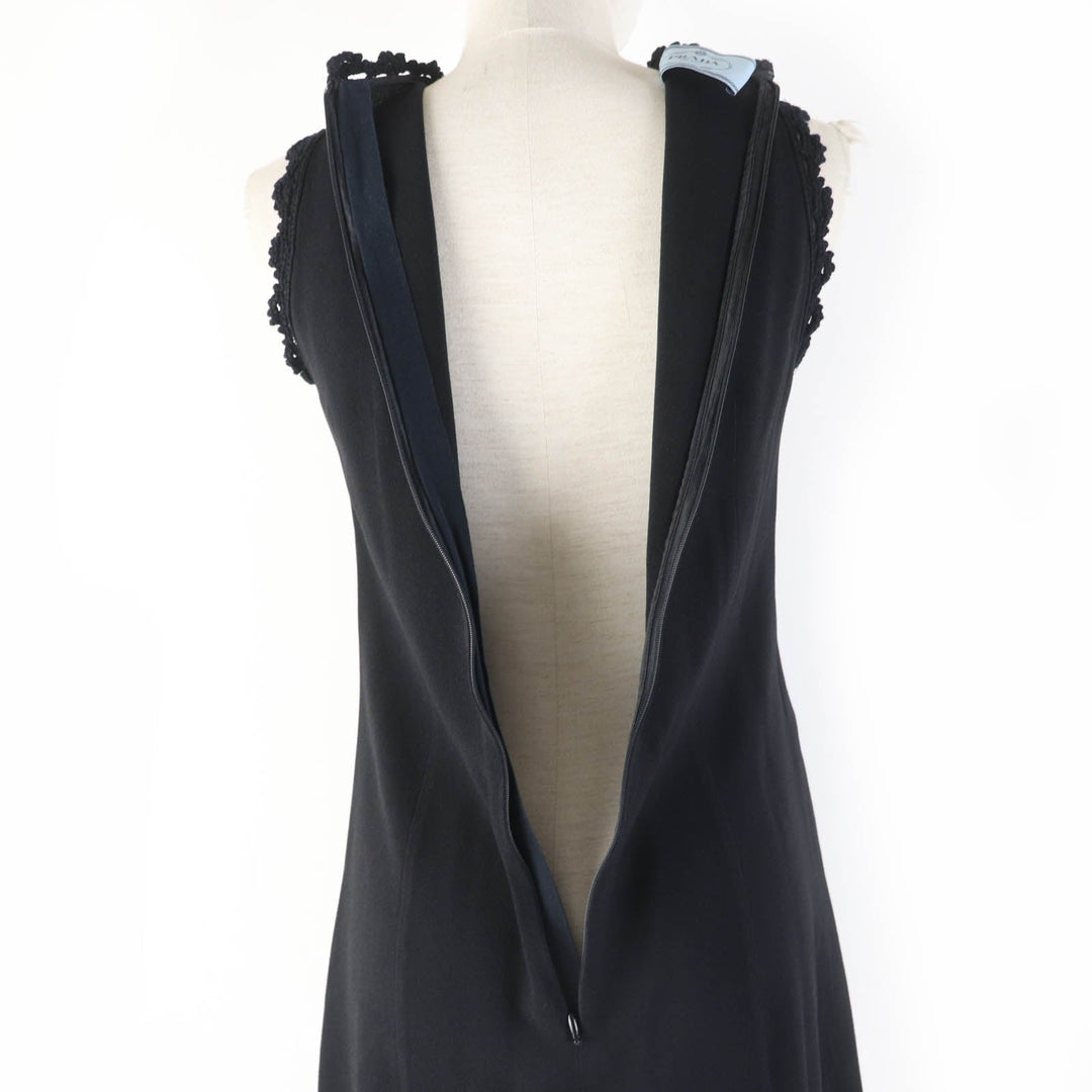 PRADA one piece Main: 57% acetate, Main: 43% rayon, Part: 100% cotton black Women 36 Used Authentic
