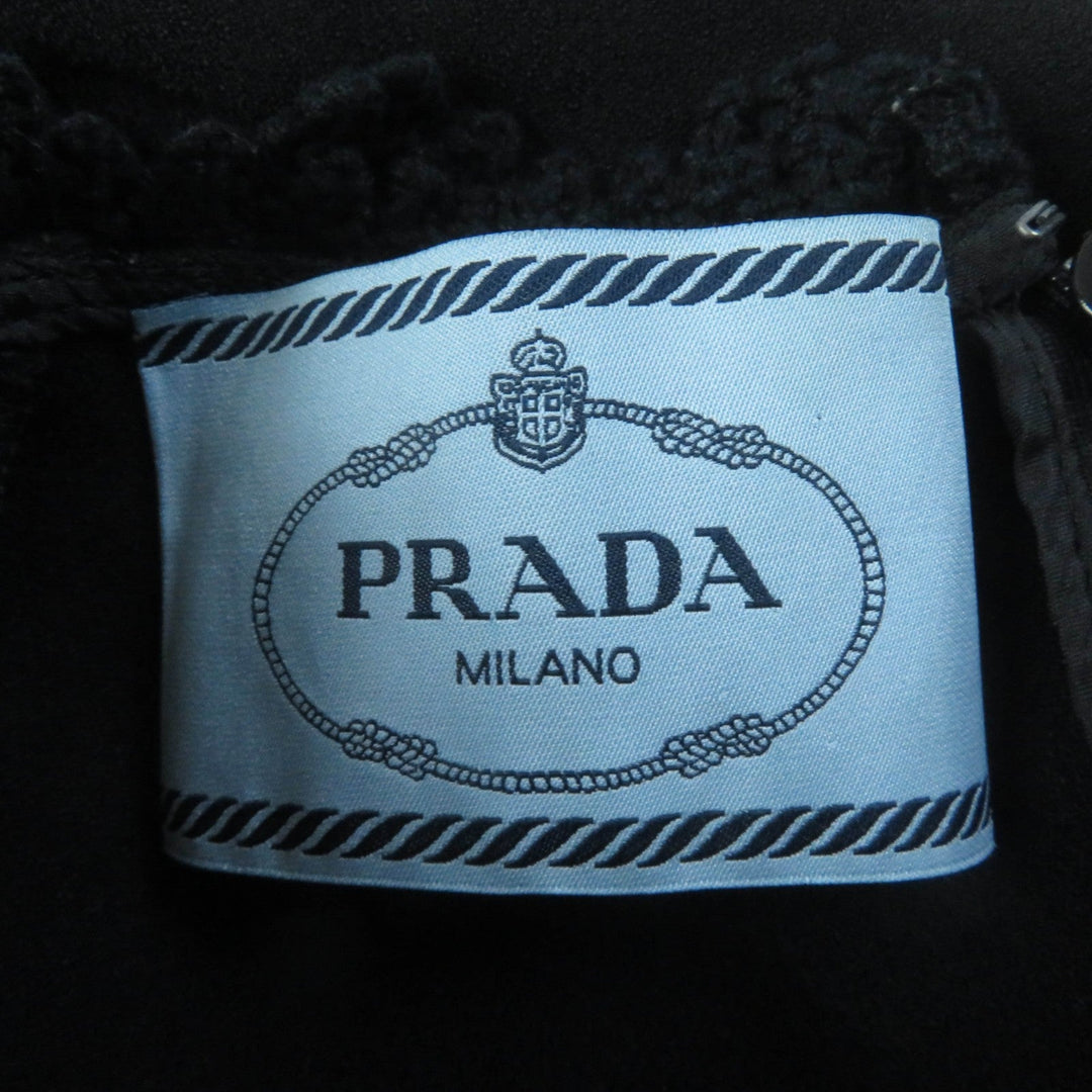 PRADA one piece Main: 57% acetate, Main: 43% rayon, Part: 100% cotton black Women 36 Used Authentic