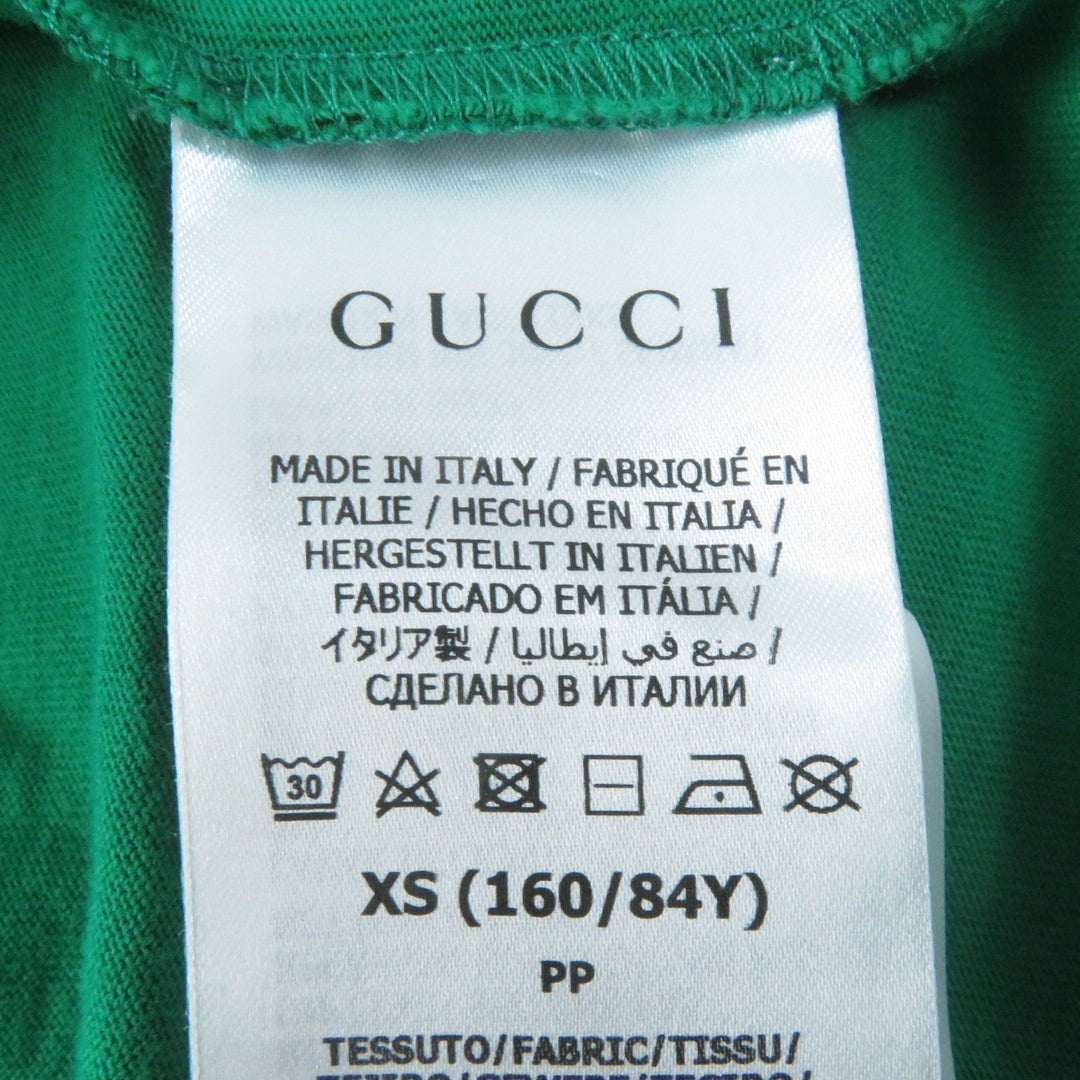 GUCCI Short sleeve T-shirt 693636 Main: 100% cotton, Part: 96% cotton, Part: 4% polyurethane, Part: 100% nylon green Women XS (160/84Y) Used Authentic