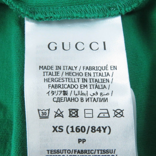 GUCCI Short sleeve T-shirt 693636 Main: 100% cotton, Part: 96% cotton, Part: 4% polyurethane, Part: 100% nylon green Women XS (160/84Y) Used Authentic