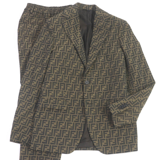 FENDI suit FJ0498/FB0767 Main: 65% polyester, Main: 35% cotton, Lining: 100% cupra Brown mens 44 Used Authentic