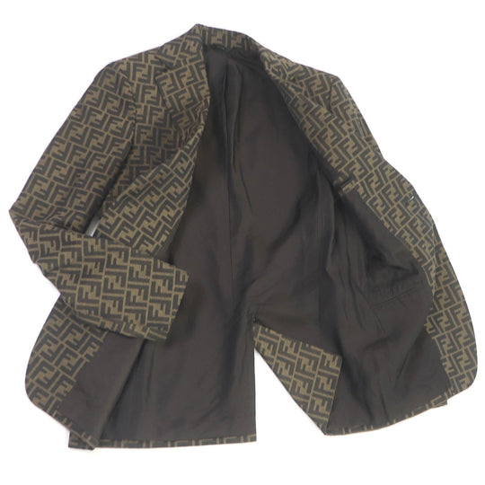 FENDI suit FJ0498/FB0767 Main: 65% polyester, Main: 35% cotton, Lining: 100% cupra Brown mens 44 Used Authentic