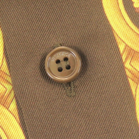 VERSACE Long sleeve shirt 1003941 Main: 100% silk Brown mens 46 Used Authentic