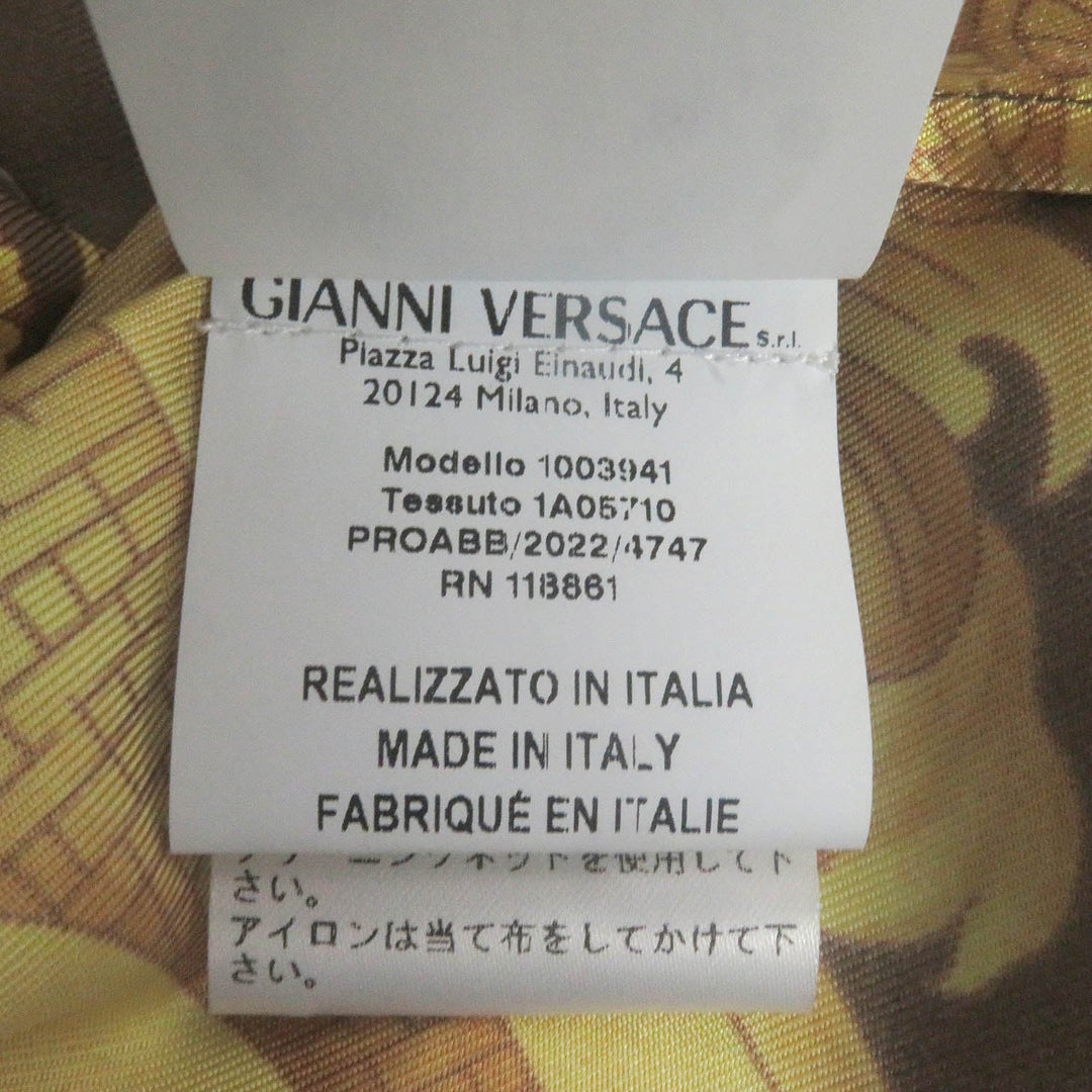 VERSACE Long sleeve shirt 1003941 Main: 100% silk Brown mens 46 Used Authentic