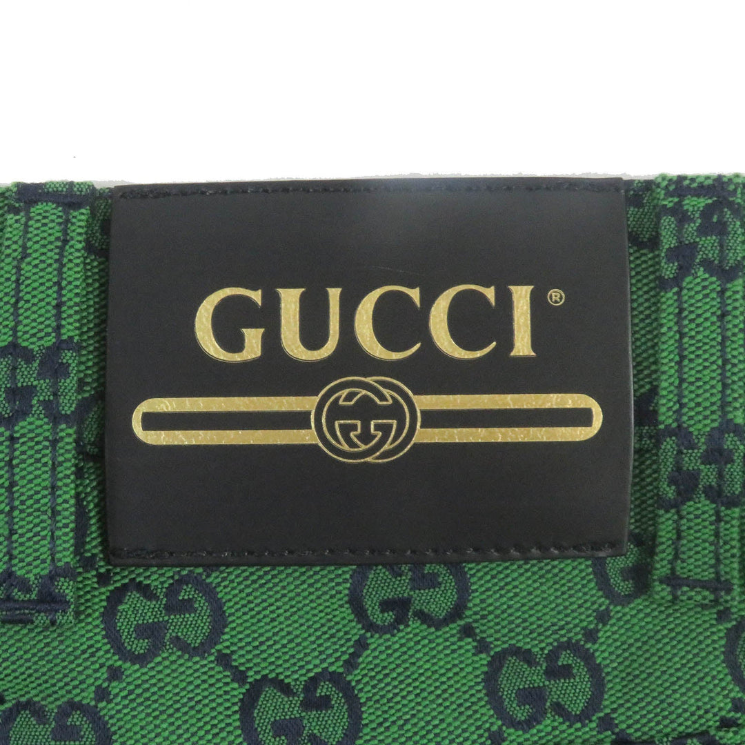 GUCCI Denim pants 623953 Main: 71% cotton, Main: 29% polyurethane, Part: Cowhide green mens 30 Used Authentic