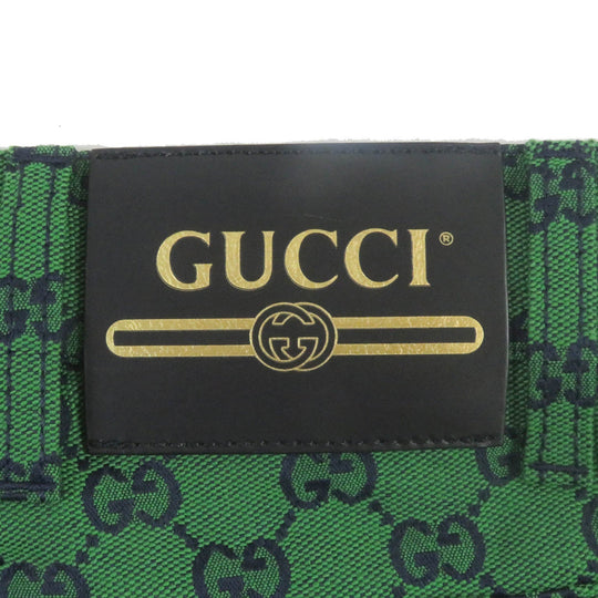 GUCCI Denim pants 623953 Main: 71% cotton, Main: 29% polyurethane, Part: Cowhide green mens 30 Used Authentic