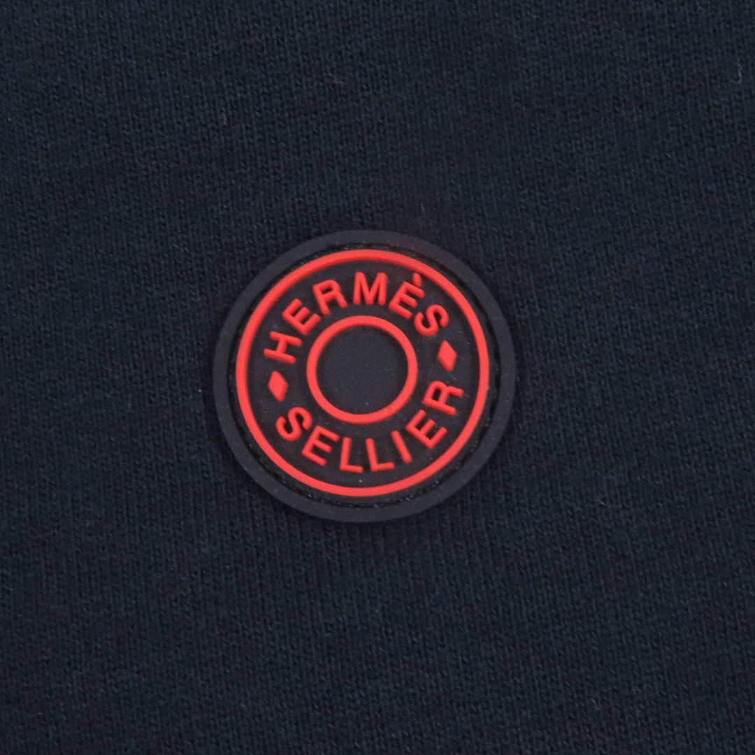 HERMES Hoodie H800742E 03S Main: 100% cotton, part: 81% cotton, part: 16% nylon, part: 3% polyurethane Navy Hermes Fit mens M Used Authentic