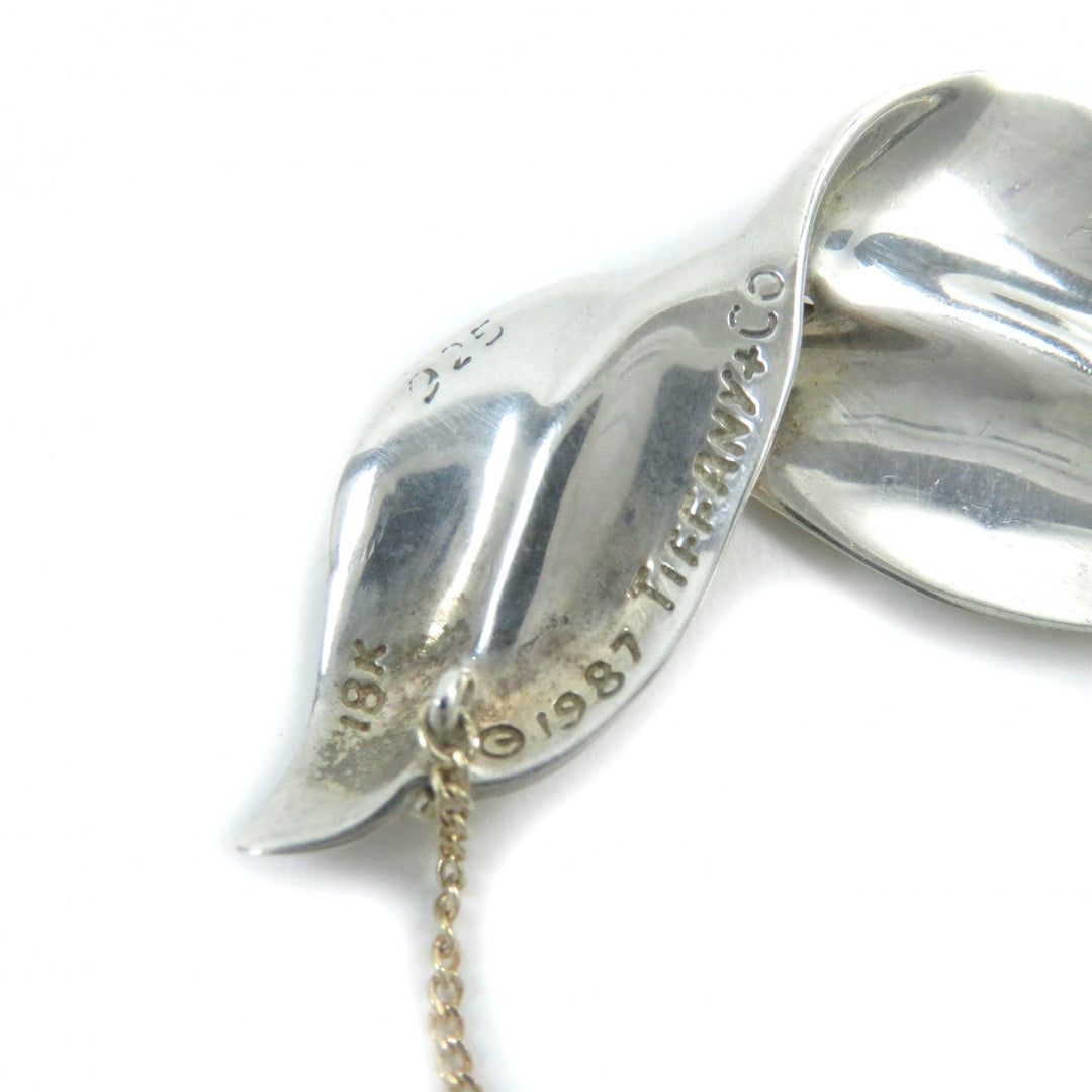 TIFFANY&Co. Necklace 1987 Main: SV925, Part: K18 Silver gold Old TIFFANY & Co. Leaf Necklace Women Used Authentic