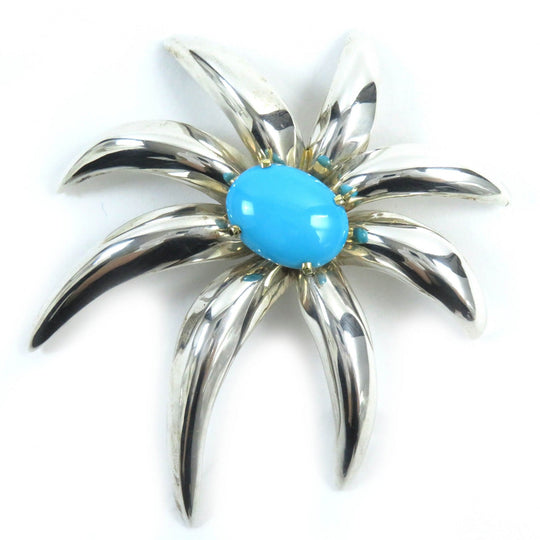 TIFFANY&Co. Brooch Main: SV925, Part: 750, Part: Turquoise Silver Gold Turquoise Blue Old TIFFANY & Co. Fireworks Combi Women Used Authentic