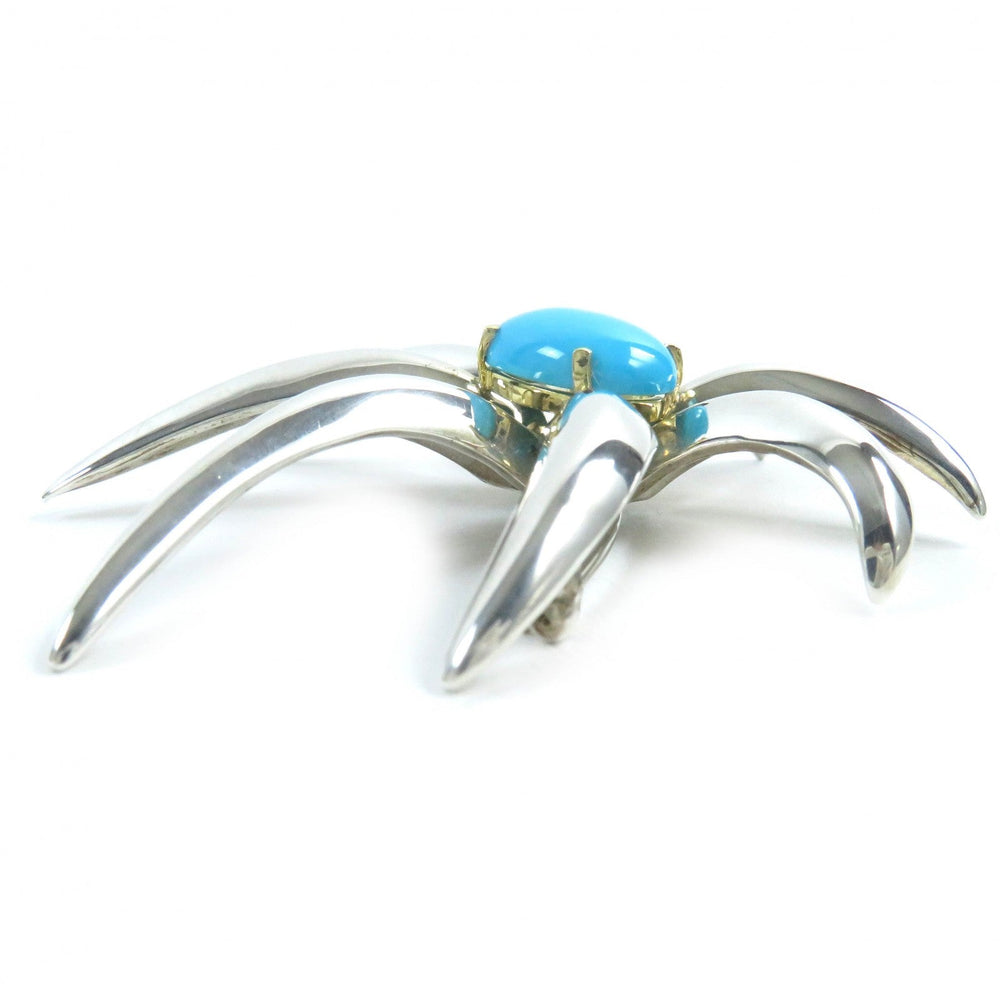 TIFFANY&Co. Brooch Main: SV925, Part: 750, Part: Turquoise Silver Gold Turquoise Blue Old TIFFANY & Co. Fireworks Combi Women Used Authentic