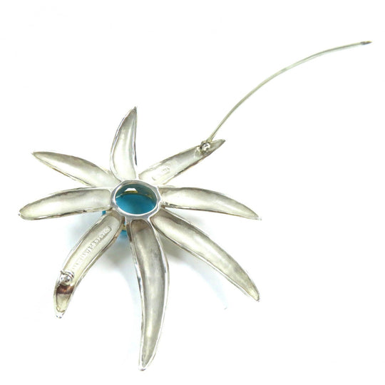 TIFFANY&Co. Brooch Main: SV925, Part: 750, Part: Turquoise Silver Gold Turquoise Blue Old TIFFANY & Co. Fireworks Combi Women Used Authentic