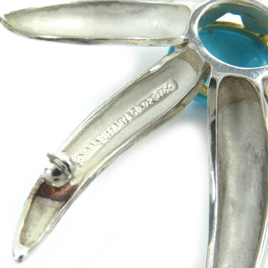 TIFFANY&Co. Brooch Main: SV925, Part: 750, Part: Turquoise Silver Gold Turquoise Blue Old TIFFANY & Co. Fireworks Combi Women Used Authentic