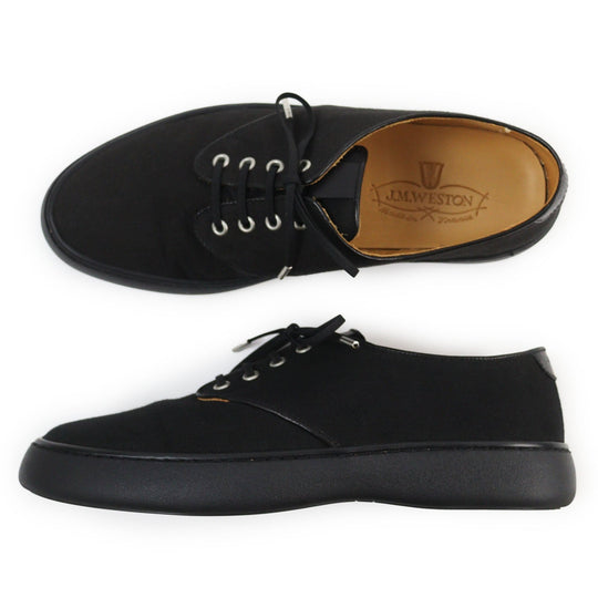J.M WESTON Low cut sneakers Main: Canvas black 1938 Tennis sneakers mens 7 Used Authentic