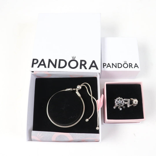 PANDORA bracelet Main�FSV925 Silver Women Used Authentic
