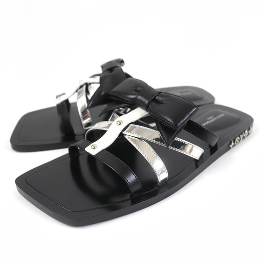 LOUIS VUITTON Sandals Main: Leather black Peplum Line Women 36 Used Authentic