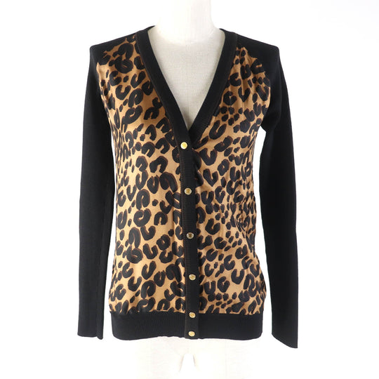 LOUIS VUITTON cardigan Main: 70% wool, Main: 30% silk Black brown Women XS Used Authentic