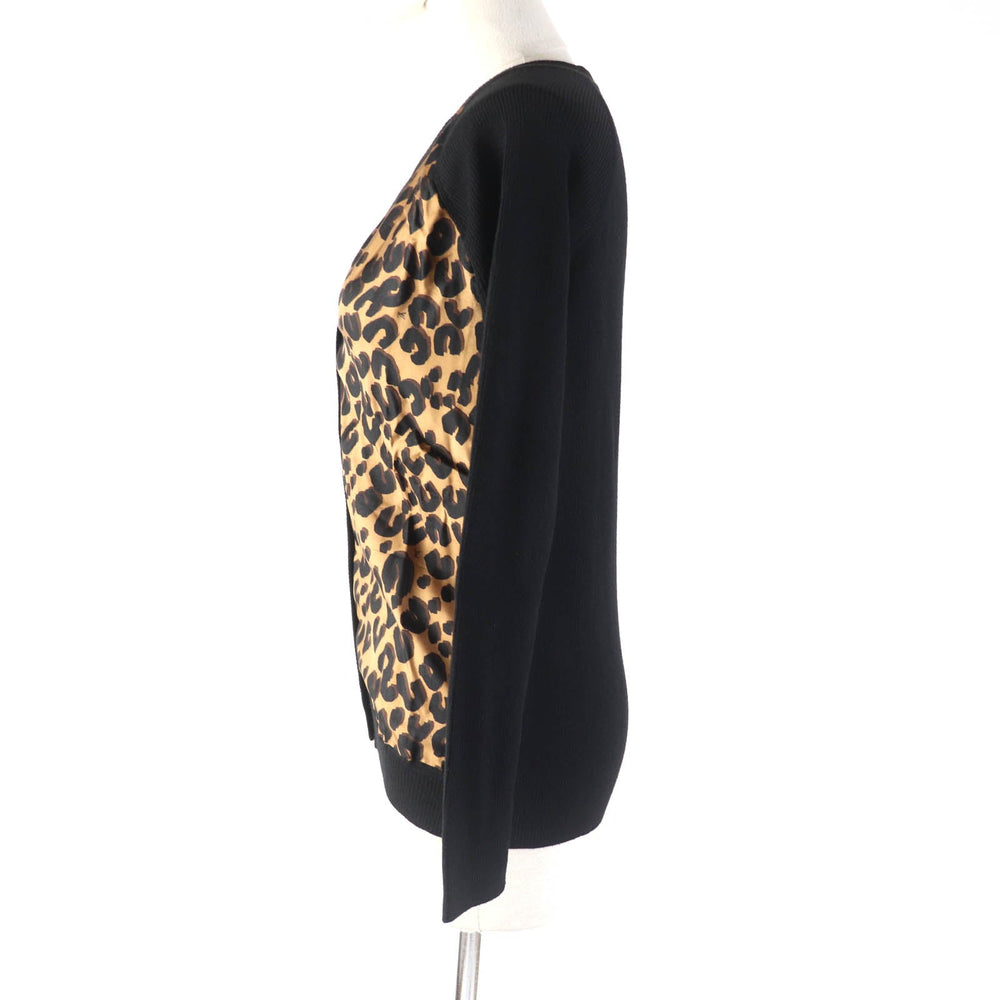 LOUIS VUITTON cardigan Main: 70% wool, Main: 30% silk Black brown Women XS Used Authentic