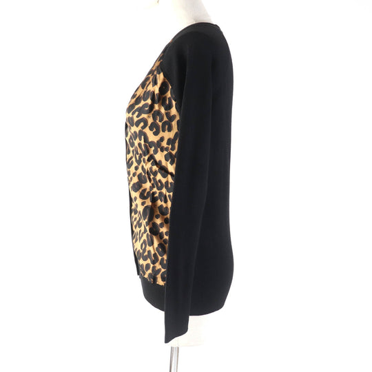 LOUIS VUITTON cardigan Main: 70% wool, Main: 30% silk Black brown Women XS Used Authentic