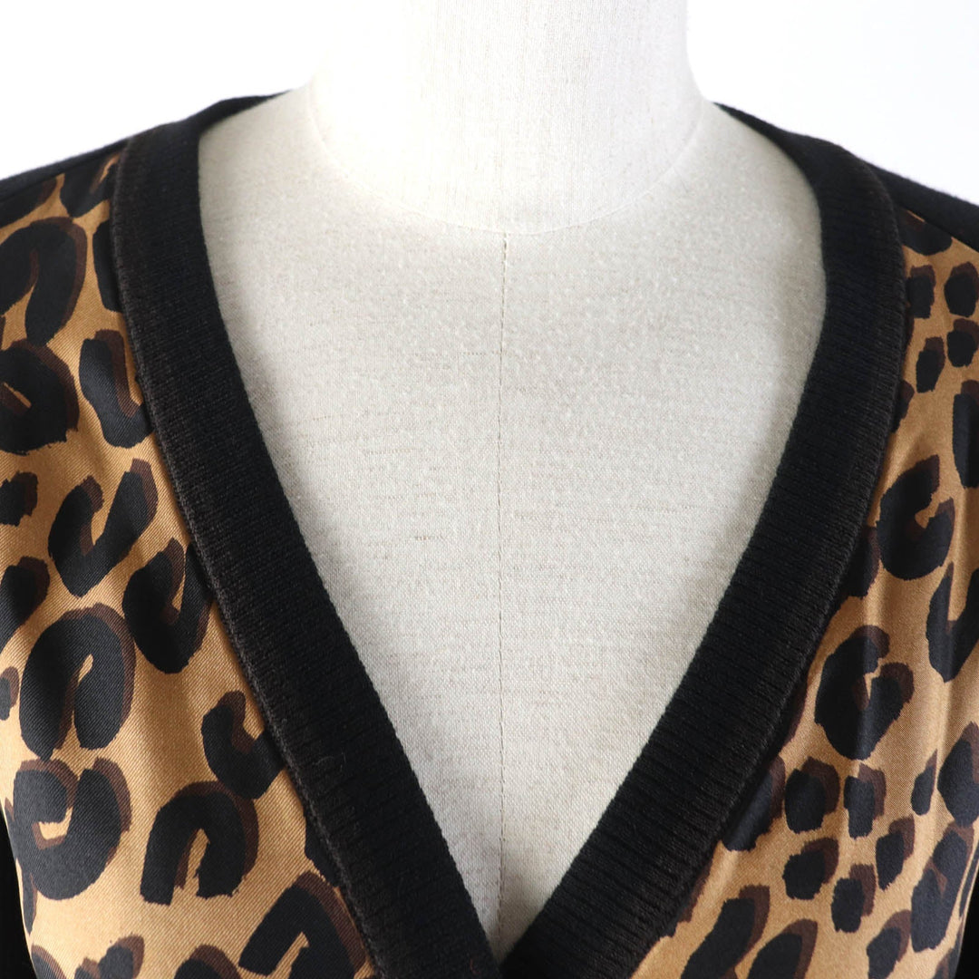 LOUIS VUITTON cardigan Main: 70% wool, Main: 30% silk Black brown Women XS Used Authentic