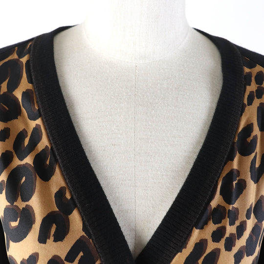 LOUIS VUITTON cardigan Main: 70% wool, Main: 30% silk Black brown Women XS Used Authentic
