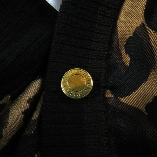 LOUIS VUITTON cardigan Main: 70% wool, Main: 30% silk Black brown Women XS Used Authentic