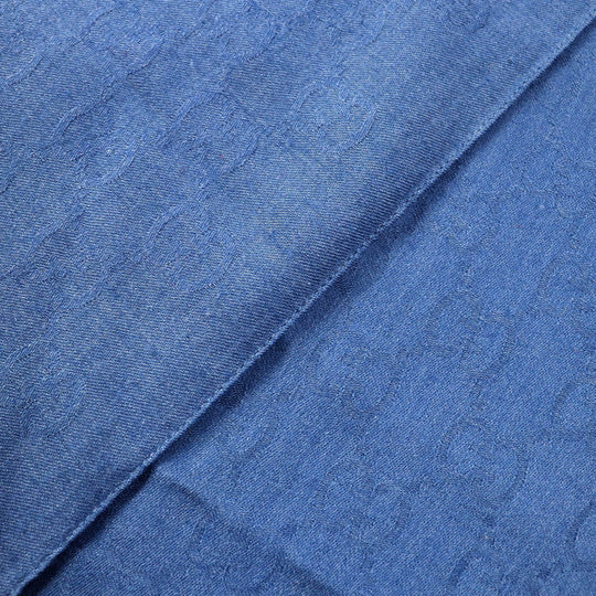 GUCCI Stall Main: 70% wool, Main: 30% silk blue Women Used Authentic