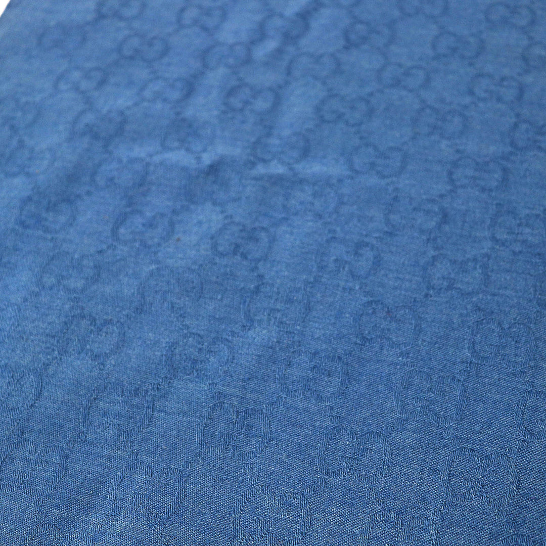 GUCCI Stall Main: 70% wool, Main: 30% silk blue Women Used Authentic