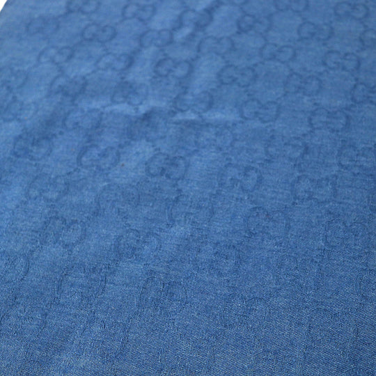 GUCCI Stall Main: 70% wool, Main: 30% silk blue Women Used Authentic