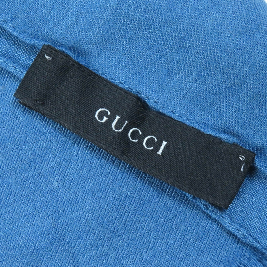 GUCCI Stall Main: 70% wool, Main: 30% silk blue Women Used Authentic