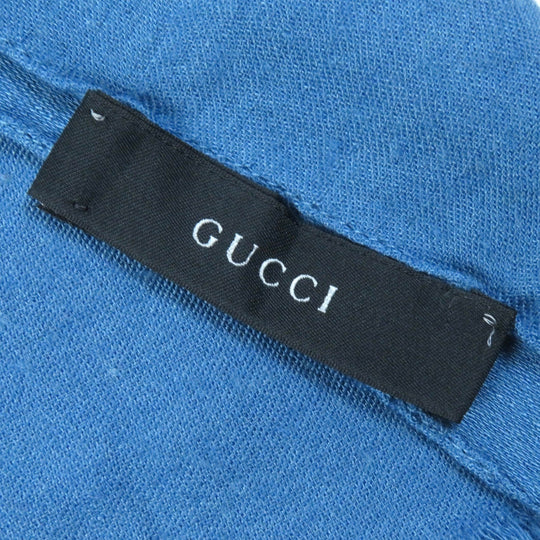 GUCCI Stall Main: 70% wool, Main: 30% silk blue Women Used Authentic