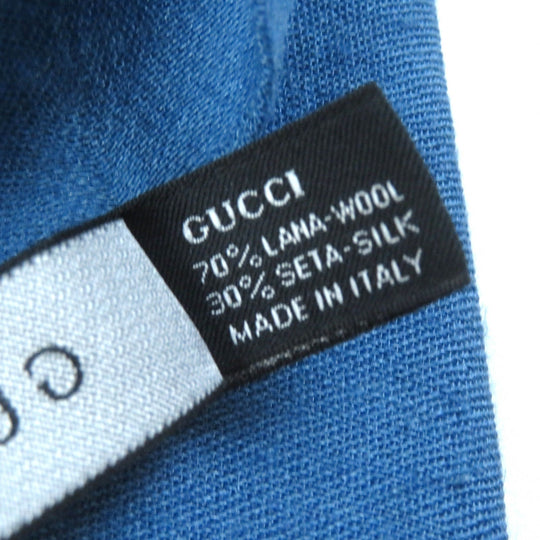 GUCCI Stall Main: 70% wool, Main: 30% silk blue Women Used Authentic