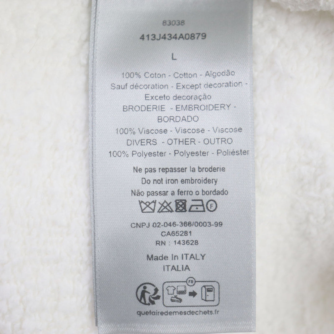 Dior HOMME sweat 413J434A0879 Main: 100% cotton, part: 100% rayon, part: 100% polyester white mens L Used Authentic