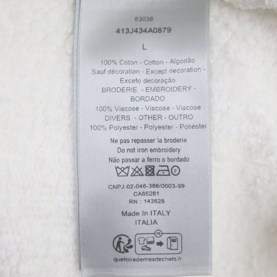Dior HOMME sweat 413J434A0879 Main: 100% cotton, part: 100% rayon, part: 100% polyester white mens L Used Authentic