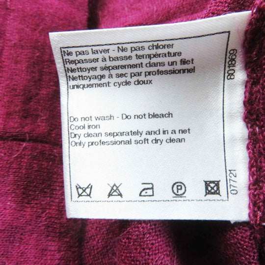 CHANEL knit 12A P44155 Main: 100% alpaca Dark pink Women 36 Used Authentic