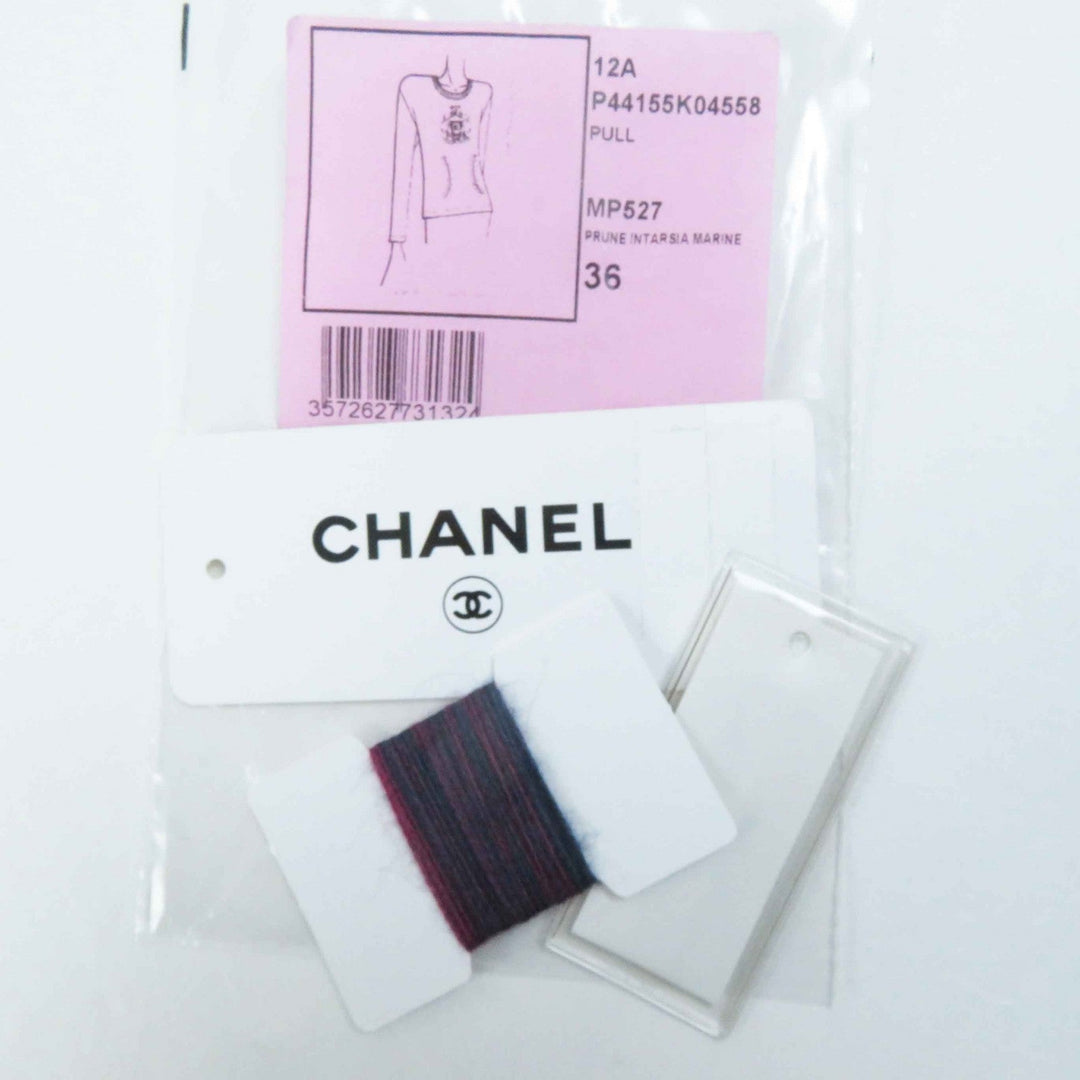 CHANEL knit 12A P44155 Main: 100% alpaca Dark pink Women 36 Used Authentic